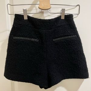 Maje Black tweed wool shorts (Black, 34, XS)
